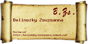 Belinszky Zsuzsanna névjegykártya